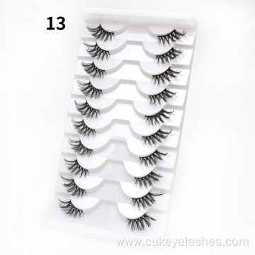 half set natural lashes wispy half false lashes